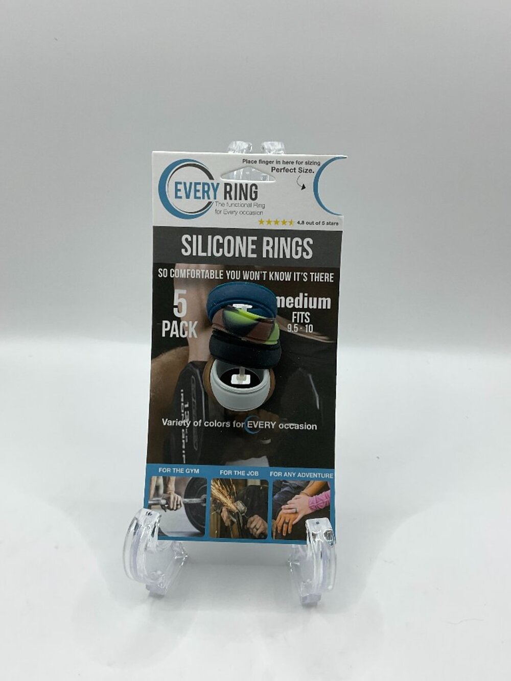 Every Ring Men's Silicone Rings 5-Pack Size Medium (Fits 9.5–10) New